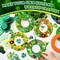 472 PCS St. Patrick’s Day DIY Wreath Craft Kit – Irish Shamrock & Leprechaun Decorations with Stickers, Wool Balls & Ribbons for Home & Party Favors